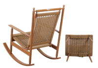 Mid-Century Rocking Chair & Stool